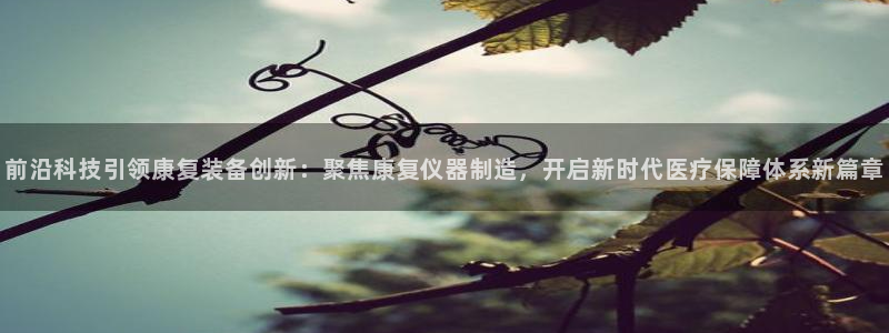 cq9电子怎么赢钱：前沿科技引领康复装备创新：聚焦康复仪器制