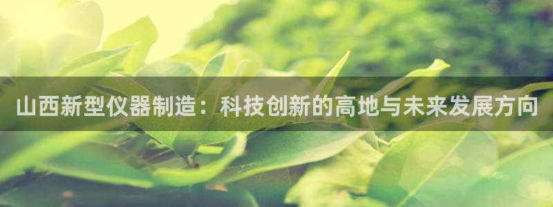 CQ9电子游艺技巧视频：山西新型仪器制造：科技创新的高地与未