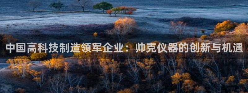 cq9电子全屏大奖：中国高科技制造领军企业：帅克仪器的创新与