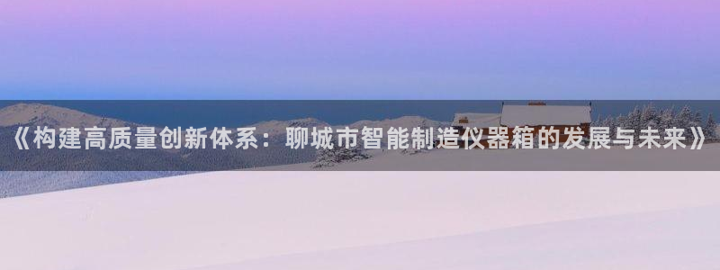cq9电子棋牌：《构建高质量创新体系：聊城市智能制造仪器箱的