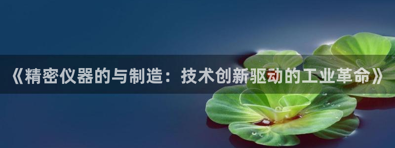 电子变脸游戏cq9：《精密仪器的与制造：技术创新驱动的工业革